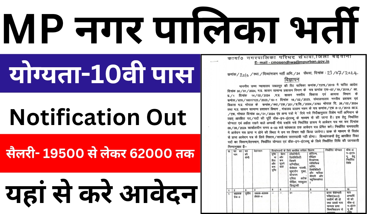 MP Nagar Palika Vacancy 2024