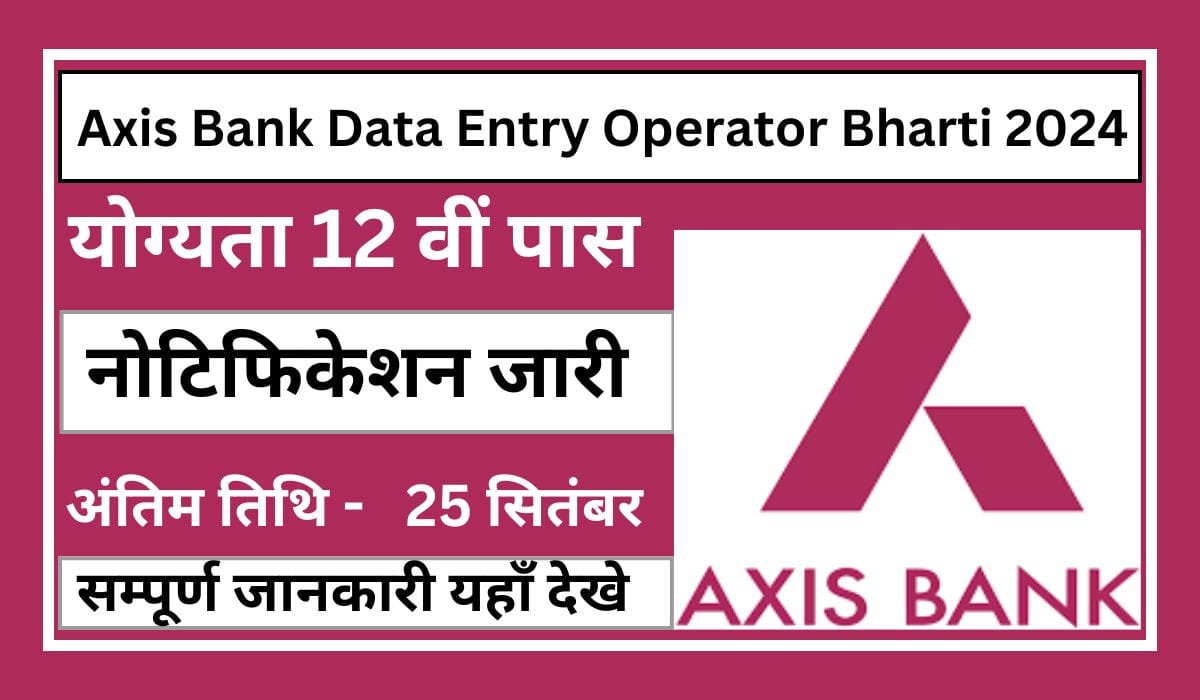 Axis Bank Data Entry Operator Bharti 2024