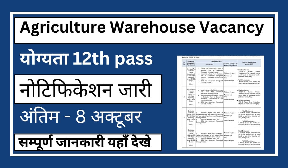 Agriculture Warehouse Vacancy